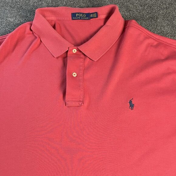 Polo Ralph Lauren Shirt Mens 4XB Red Short Sleeve Red Pony Big Tall Preppy - Picture 6 of 16